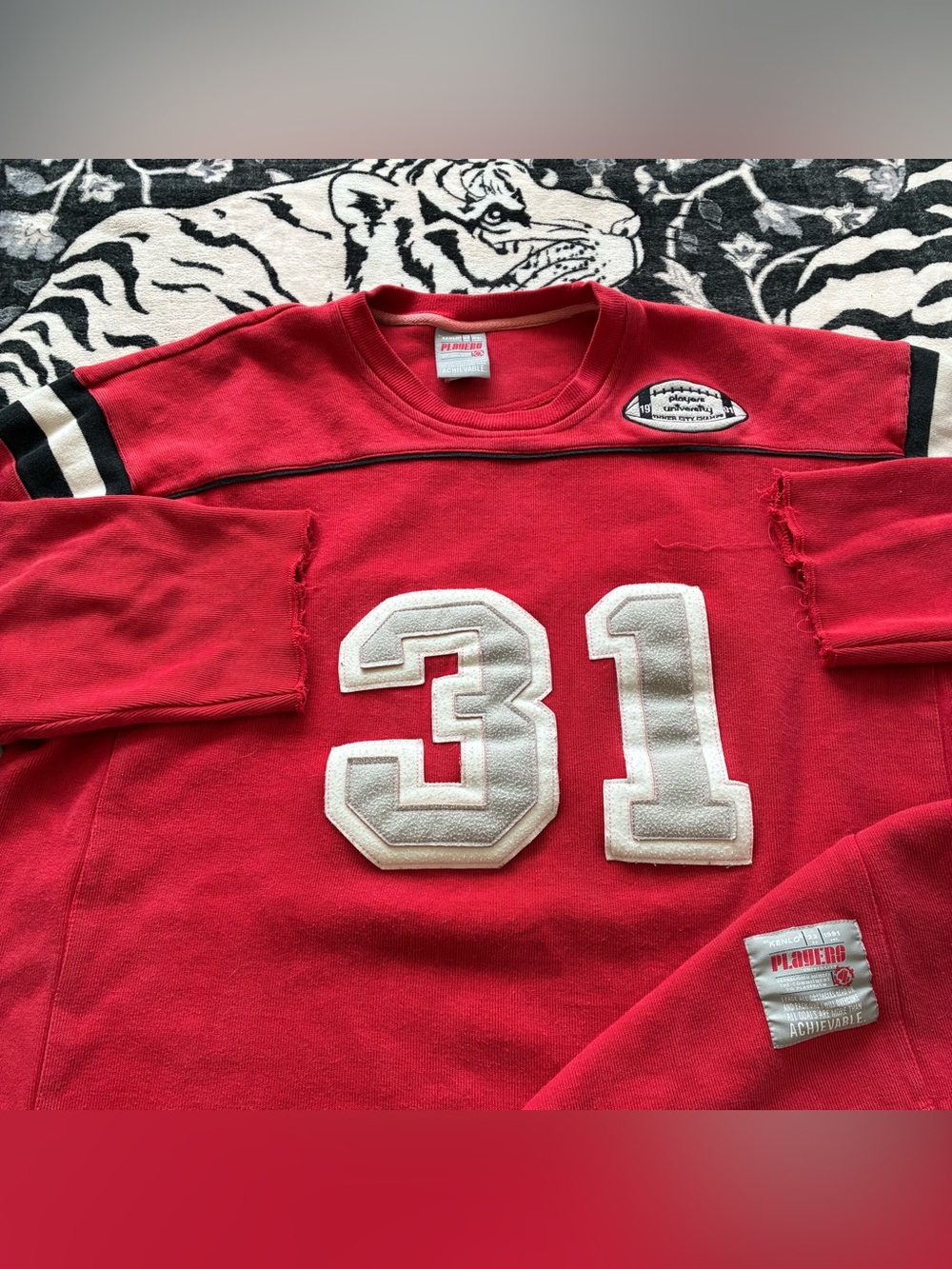 000 - VINTAGE 00s PLAYERS UNIVERSITY BY KENLO Y2K JERSEY SWEATER